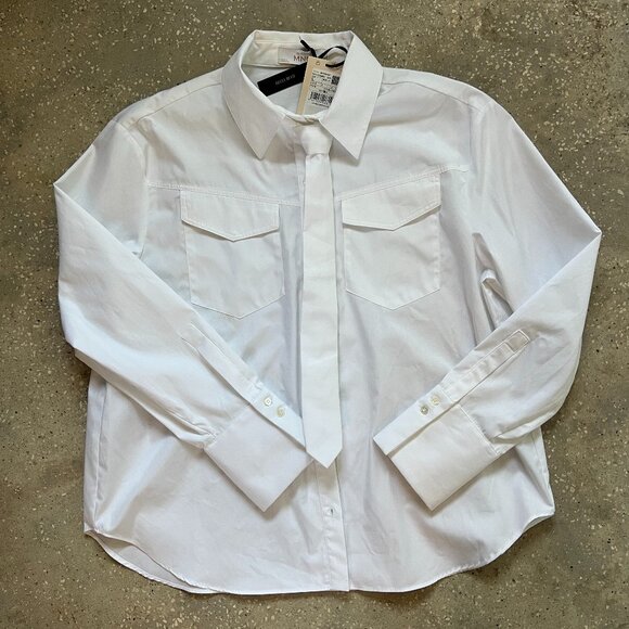 NWT Mango Shirt with Pockets and Tie Detail - Picture 1 of 5